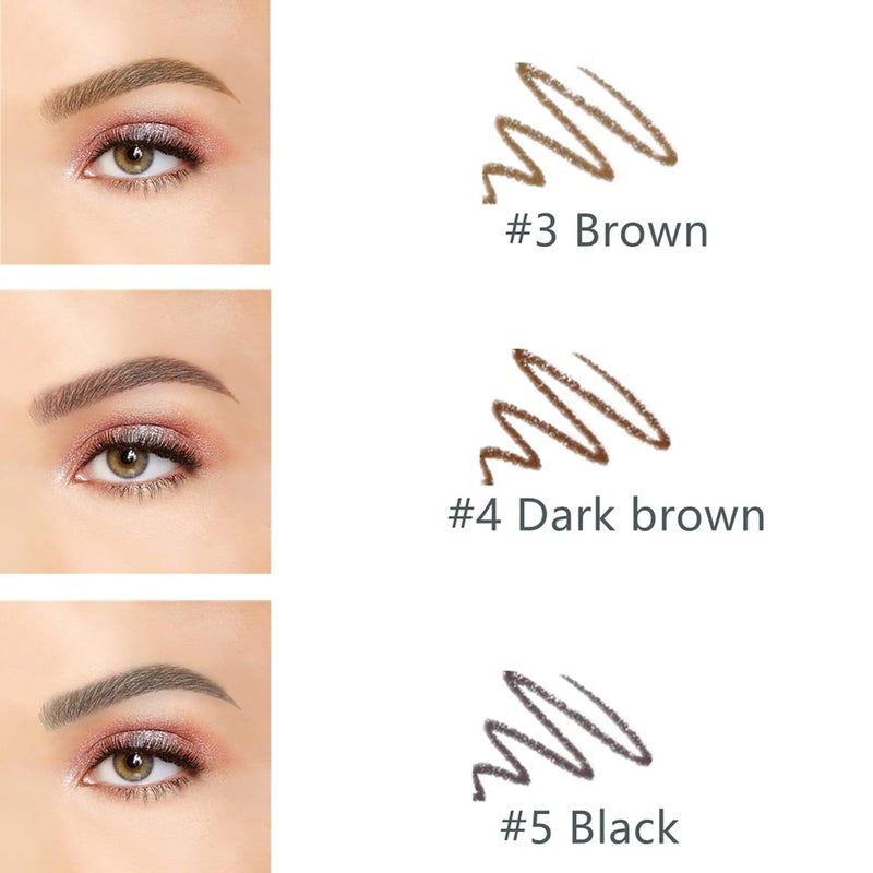BECHY 3 Pack of Waterproof Eyebrow Pencil,Professional Makeup Micro Brow Pencil,Brow Kit with Eyebrow Brush and Razor,Ultra-Fine Mechanical Pencil (Black) - Image 3